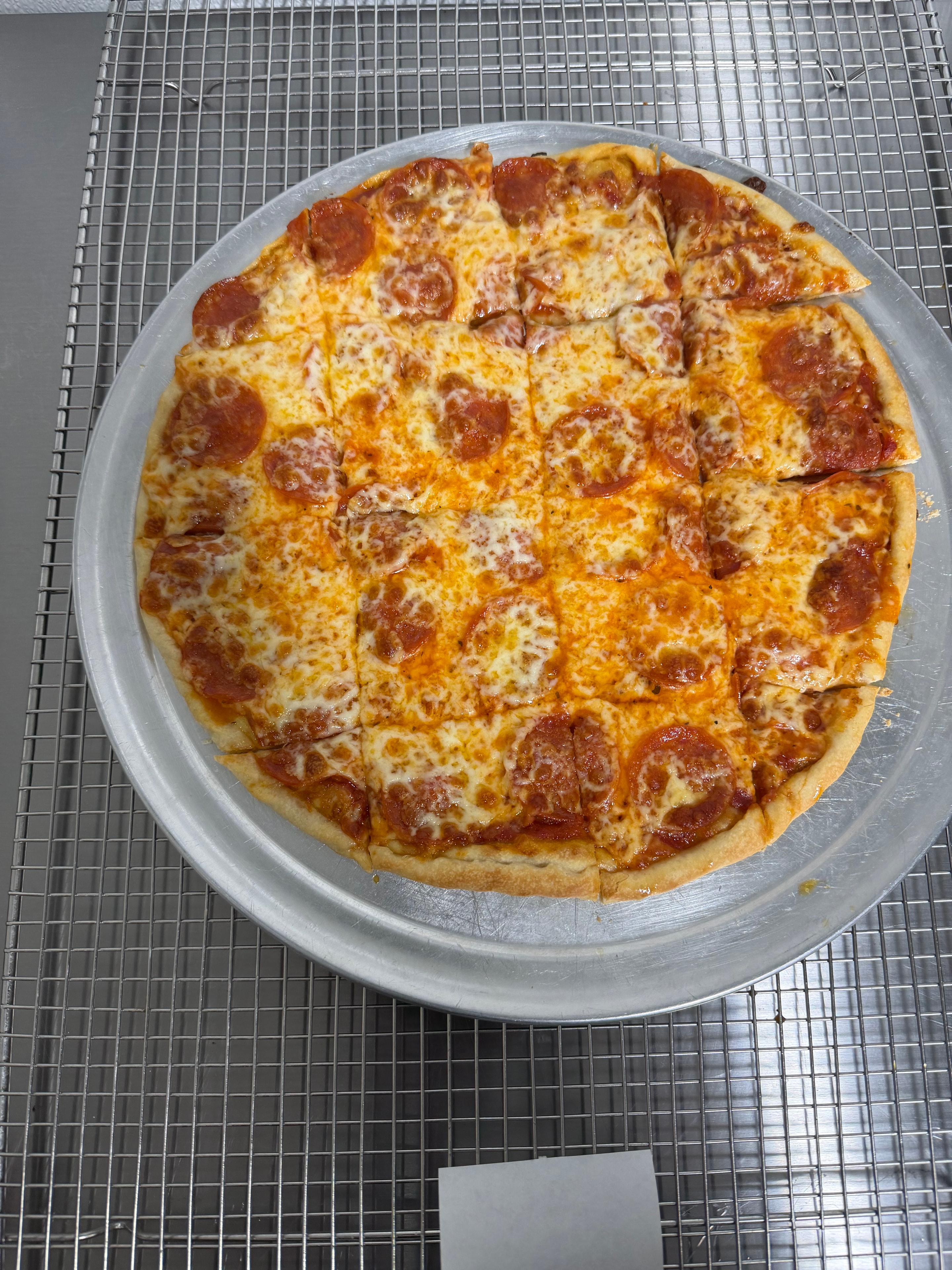 Fresh pizza at Nina's